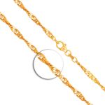 Goldkette als Singapurkette in Gelbgold 333 / 8K, 42 cm lang, 2,9 mm breit, Gewicht ca. 5.3 g.