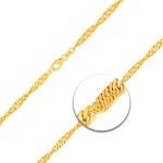 Goldkette als Singapurkette in Gelbgold 585 / 14K, 55 cm lang, 3,4 mm breit, Gewicht ca. 12.6 g.