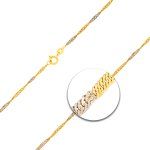 Singapurkette Bicolor in Gelbgold / Weißgold 333 / 8K, 42 cm, 1,8 mm, Gewicht ca. 1.1 g