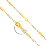 Goldkette als Singapurkette in Weißgold 333 / 8 Karat, 40 cm lang, 2.4 mm breit, Gewicht ca. 3,3 g.