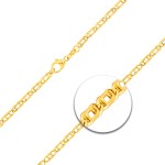 Goldkette als Tigeraugenkette hohl in Gelbgold 333 / 8K, 45 cm lang, 3,8 mm breit, Gewicht ca. 4.8 g.