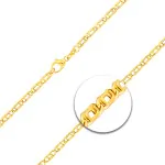 Goldkette als Tigeraugenkette hohl in Gelbgold 585 / 14K, 45 cm lang, 3,8 mm breit, Gewicht ca. 5.7 g.