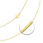 Goldkette als Tondakette in Gelbgold 585 / 14K, 45 cm lang, 0,8 mm breit, Gewicht ca. 3 g.