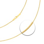 Goldkette als Tondakette diamantiert in Gelbgold 585 / 14K, 55 cm lang, 1,1 mm breit, Gewicht ca. 4.2 g.