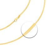 Goldkette als Tondakette oval in Gelbgold 585 / 14K, 45 cm lang, 2,4 mm breit, Gewicht ca. 11.1 g.