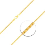 Goldkette als Venezianerkette rund geschlagen in Gelbgold 375 / 9K, 95 cm lang, 2 mm breit, Gewicht ca. 18.7 g.