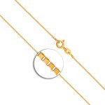 Goldkette als Venezianerkette in Gelbgold 585 / 14K, 36 cm lang, 0,8 mm breit, Gewicht ca. 1.8 g.