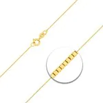 Goldkette als Venezianerkette in Gelbgold 585 / 14K, 42 cm lang, 0,9 mm breit, Gewicht ca. 2.6 g.