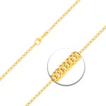 Goldkette als Zwillingspanzerkette in Gelbgold 585 / 14K, 50 cm lang, 2,1 mm breit, Gewicht ca. 3.3 g.
