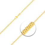 Goldkette als Zwillingspanzerkette in Gelbgold 585 / 14K, 50 cm lang, 2,1 mm breit, Gewicht ca. 3.3 g.