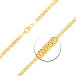 Goldkette als Zwillingspanzerkette in Gelbgold 585 / 14K, 50 cm lang, 3,9 mm breit, Gewicht ca. 10.7 g.