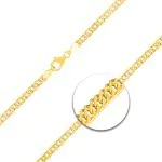 Armband als Zwillingspanzerkette in Gelbgold 585 / 14 K, 22 cm lang, 3,9mm breit, Gewicht ca. 5.1 g.