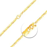Goldkette als Dollarkette satiniert in Gelbgold 333 / 8K, 50 cm lang, 3,7 mm breit, Gewicht ca. 19.4 g.