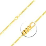 Armband als Figarokette diamantiert in Gelbgold 333 / 8K, 21 cm lang, 2,8 mm breit, Gewicht ca. 3.1 g.