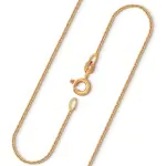Goldkette als Ankerkette rund in Gelbgold 375 / 9K, 40 cm lang, 1,1 mm breit, Gewicht ca. 1.5 g.