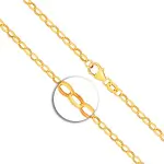 Goldkette als Erbskette in Gelbgold 375 / 9K, 42 cm lang, 2,5 mm breit, Gewicht ca. 3.5 g.