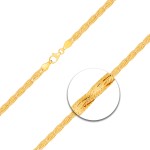 Armband als Herringbone Kette in Gelbgold 375 / 9K, 19 cm lang, 3,8 mm breit, Gewicht ca. 2 g.