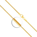 Goldkette als Schlangenkette in Gelbgold 375 / 9K, 40 cm lang, 1,4 mm breit, Gewicht ca. 3.3 g.
