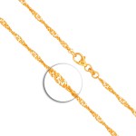 Goldkette als Singapurkette in Gelbgold 585 / 14K, 75 cm lang, 2,4 mm breit, Gewicht ca. 7.5 g.