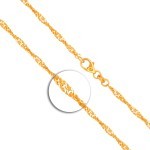 Goldkette als Singapurkette in Gelbgold 585 / 14K, 70 cm lang, 2,4 mm breit, Gewicht ca. 7 g.