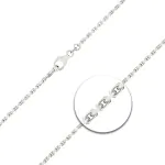 Armband als Ankerkette diamantiert in Weißgold 585 / 14K, 18 cm lang, 2 mm breit, Gewicht ca. 4.8 g.