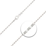 Goldkette als Ankerkette diamantiert in Weißgold 750 / 18K, 55 cm lang, 2 mm breit, Gewicht ca. 14.9 g.