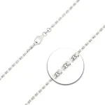 Armband als Ankerkette diamantiert in Weißgold 585 / 14K, 21 cm lang, 2 mm breit, Gewicht ca. 5.5 g..