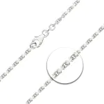 Goldkette als Ankerkette diamantiert in Weißgold 585 / 14K, 80 cm lang, 2,5 mm breit, Gewicht ca. 29.3 g.