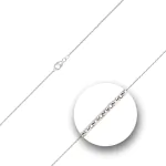 Goldkette als Ankerkette diamantiert in Weißgold 585 / 14K, 42 cm lang, 1,3 mm breit, Gewicht ca. 2.8 g.