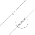 Goldkette als Ankerkette diamantiert in Weißgold 585 / 14K, 38 cm lang, 1,3 mm breit, Gewicht ca. 2.4 g.