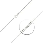 Goldkette als Ankerkette diamantiert in Weißgold 375 / 9K, 42 cm lang, 1,3 mm breit, Gewicht ca. 2.5 g.