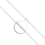 Goldkette als Ankerkette diamantiert in Weißgold 585 / 14K, 42 cm lang, 1,7 mm breit, Gewicht ca. 4.5 g.