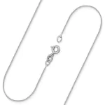Goldkette als Ankerkette rund in Weißgold 750 / 18K, 45 cm lang, 0,8 mm breit, Gewicht ca. 1.3 g.