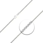 Goldkette als Ankerkette rund in Weißgold 585 / 14K, 90 cm lang, 2,4 mm breit, Gewicht ca. 16.4 g.