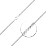 Goldkette als Ankerkette rund Weißgold 585 / 14K, 40 cm lang, 2,4 mm breit, Gewicht ca. 7.5 g.