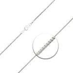 Goldkette als Bingokette in Weißgold 585 / 14K, 90 cm lang, 1,3 mm breit, Gewicht ca. 9.6 g.