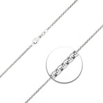 Goldkette als Erbskette in Weißgold 750 / 18K, 50 cm lang, 2 mm breit, Gewicht ca. 7.5 g.