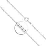 Goldkette als Panzerkette flach Weißgold 585 / 14K, 60 cm lang, 1,7 mm breit, Gewicht ca. 6.8 g.