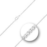 Goldkette als Panzerkette flach Weißgold 750 / 18K, 40 cm lang, 1,7 mm breit, Gewicht ca. 5.4 g.