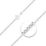 Goldkette als Panzerkette flach Weißgold 585 / 14K, 60 cm lang, 2,1 mm breit, Gewicht ca. 9.6 g.