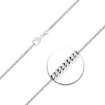 Goldkette als Panzerkette flach in Weißgold 750 / 18K, 40 cm lang, 2,4 mm breit, Gewicht ca. 9.9 g.