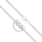 Armband als Panzerkette flach in Weißgold 585 / 14K, 18,5 cm lang, 2,7 mm breit, Gewicht ca. 5.5 g..