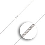 Goldkette als Schlangenkette in Weißgold 750 / 18K, 34 cm lang, 0,9 mm breit, Gewicht ca. 3.6 g.