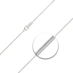 Goldkette als Schlangenkette in Weißgold 585 / 14K, 36 cm lang, 1,1 mm breit, Gewicht ca. 4.3 g.