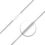 Goldkette als Schlangenkette in Weißgold 585 / 14K, 65 cm lang, 1,9 mm breit, Gewicht ca. 13.4 g.