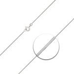 Goldkette als Schlangenkette diamantiert Weißgold 375 / 9K, 45 cm lang, 0,8 mm breit, Gewicht ca. 2.8 g.