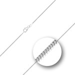 Goldkette als Schlangenkette diamantiert in Weißgold 750 / 18K, 80 cm lang, 0,9 mm breit, Gewicht ca. 9.1 g.