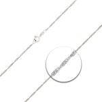 Goldkette als Singapurkette in Weißgold 585 / 14K, 40 cm lang, 1,4 mm breit, Gewicht ca. 1.7 g.