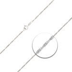 Goldkette als Singapurkette in Weißgold 585 / 14K, 45 cm lang, 1,4 mm breit, Gewicht ca. 1.9 g.