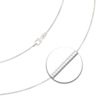 Goldkette als Tondakette in Weißgold 585 / 14K, 42 cm lang, 0,8 mm breit, Gewicht ca. 3.1 g.
